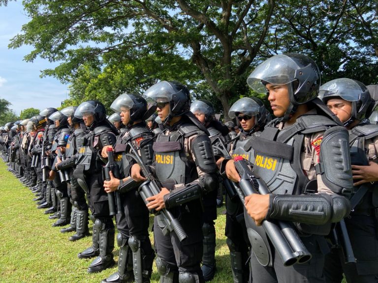 Foto: Gelar apel pasukan pengamanan sidang Hak Angket DPRD Pati. (Portalljateng/Vin) ‎