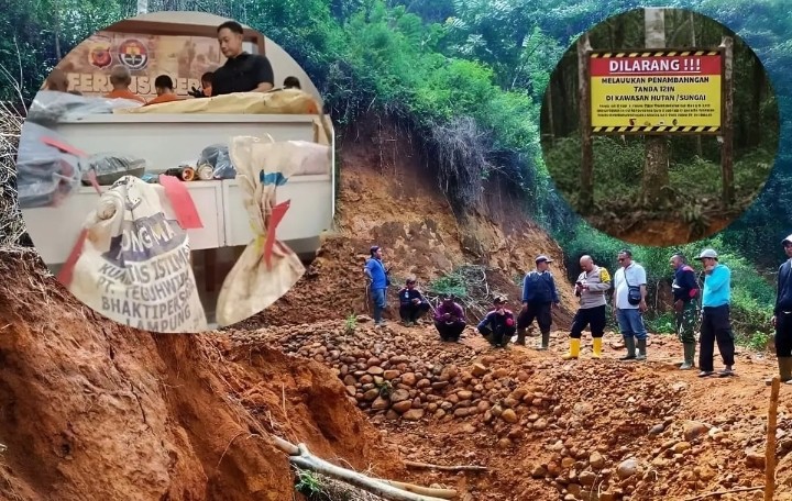 ‎Polres Sukabumi telah menindaklanas praktik ilegal penambangan emas di wilayah Blok Pasir Gombong, Kecamatan Cikakak, Kabupaten Sukabumi. (Portalljateng/Hil)