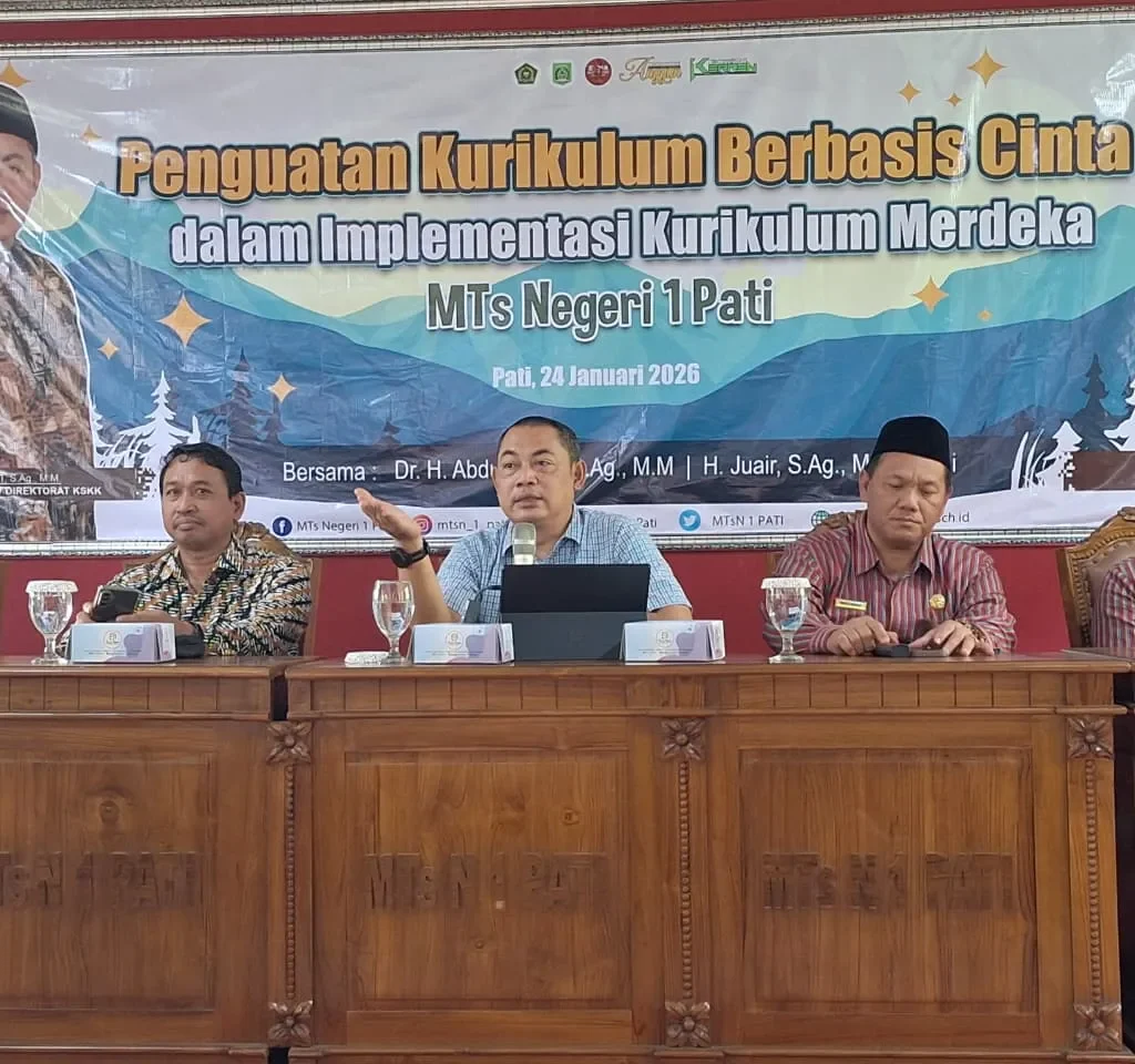 Foto: kegiatan Penguatan Kurikulum Berbasis Cinta (KBC) dalam Implementasi Kurikulum Merdeka di MTsN 1 Pati.(Portalljateng/Hms)