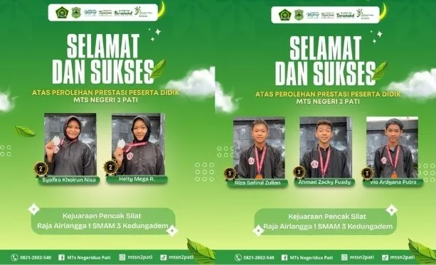 Siswa MTsN 2 Pati Borong Medali di Silat Raja Airlangga 1