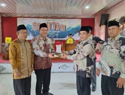 Foto: Kepala MTsN 1 Pati, Wahyu Hidayat menerima kunjungan Studi Tiru 13 Kepala Madrasah se-KKMTs 04 Demak.(Portalljateng/MTsN 1 Pati)