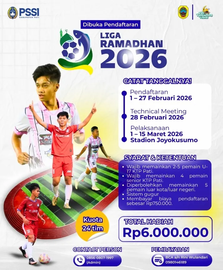 Foto: Jadwal pelaksanaan event sepak bola Liga Ramadhan 2026 Pati.(Portalljateng/ANK Kreasindo)