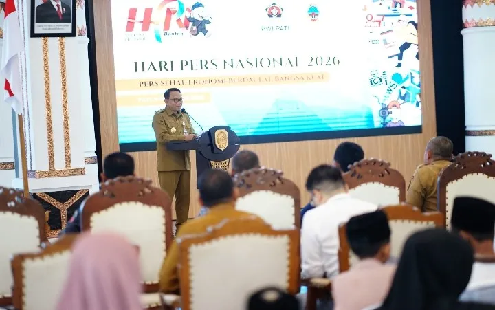 Foto: Plt. Bupati Pati, Risma Ardhi Chandra, menghadiri Peringatan Hari Pers Nasional (HPN) yang digelar di Pendopo Kabupaten Pati.(Portalljateng/Hms)