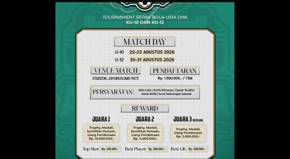 Turnamen Adhyaksa Cup 2026 Hadir di Pati, Perebutkan Total Hadiah Rp 40 Juta Rupiah