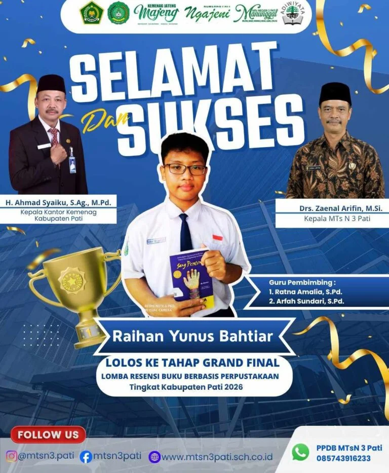 Siswa MTsN 3 Pati Masuk Grand Final Resensi Buku Pati 2026