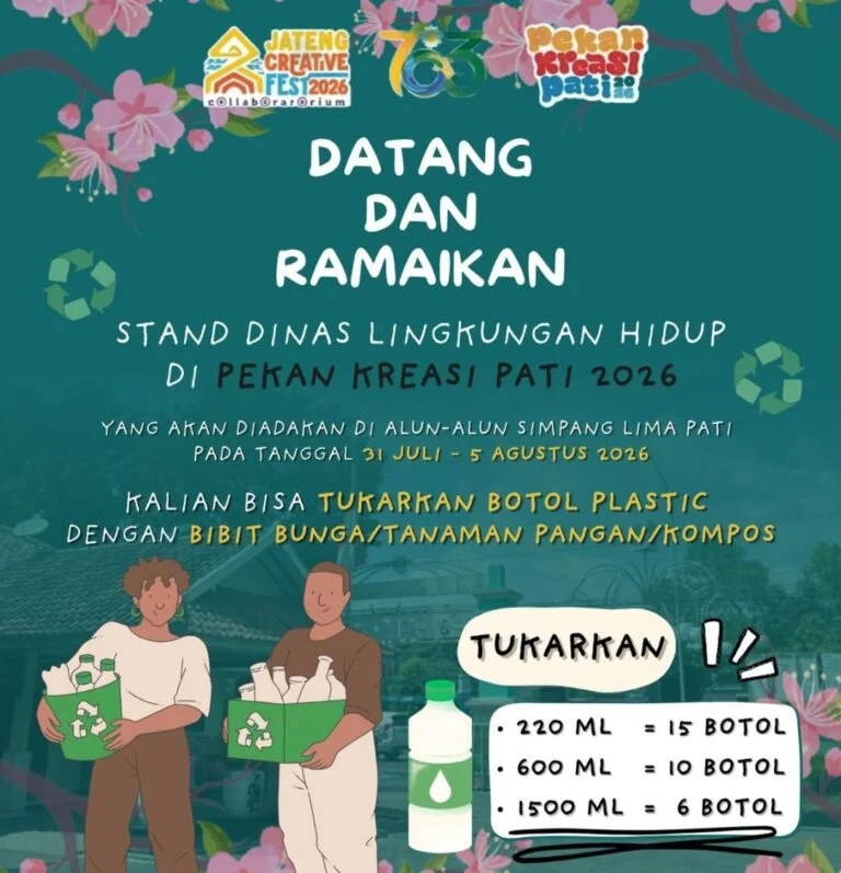 Stand DLH Pati, program penukaran sampah botol plastik dengan bibit bunga, tanaman pangan, hingga pupuk kompos secara gratis