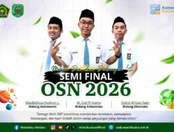 Kerren….!  3 murid MAN 2 Kudus melenggang ke semifinal OSN 2026.